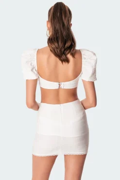 Romy Linen Look Crop Top