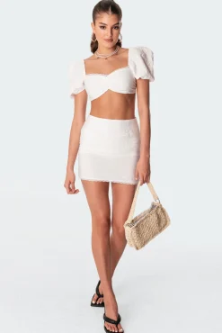 Romy Linen Look Mini Skirt