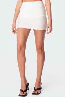 Romy Linen Look Mini Skirt