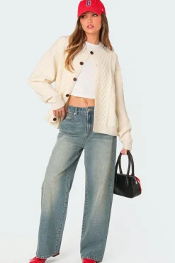 Rory Oversized Cable Knit Cardigan