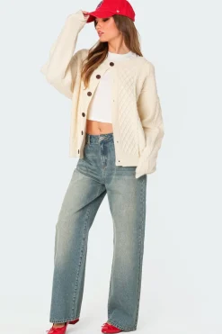 Rory Oversized Cable Knit Cardigan