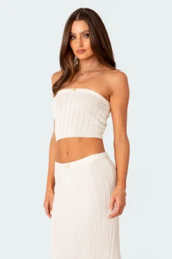 Rosebud Knit Tube Top