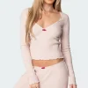 Roselle Ribbed V Neck Top