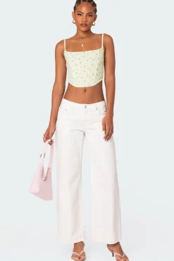 Rosey Printed Pointelle Corset