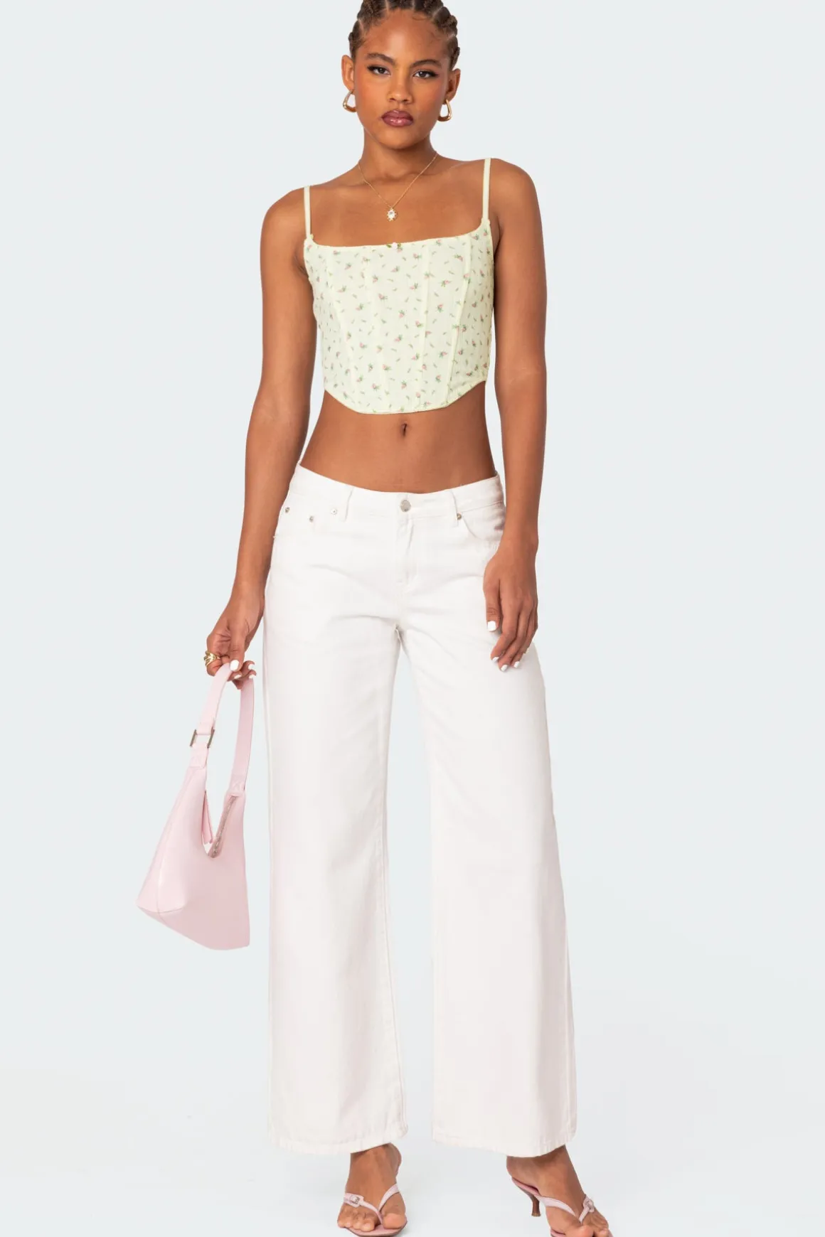 Rosey Printed Pointelle Corset