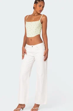 Rosey Printed Pointelle Corset