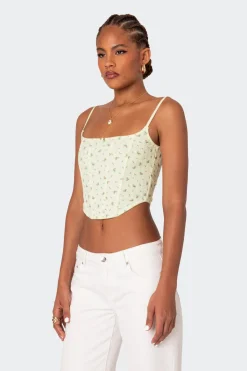 Rosey Printed Pointelle Corset