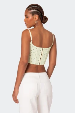 Rosey Printed Pointelle Corset
