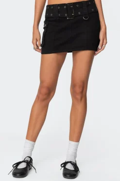 Roux Belted Mini Skirt