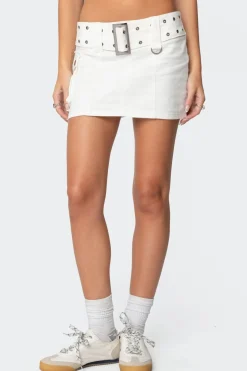 Roux Belted Mini Skirt