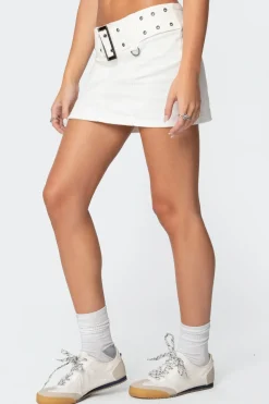 Roux Belted Mini Skirt