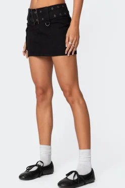 Roux Belted Mini Skirt