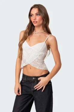 Ruby sheer lace tank top