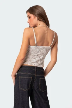 Ruby sheer lace tank top