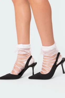 Ruffle Sheer Mesh Socks