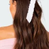 Ruffle Trim Bow Hair Clip
