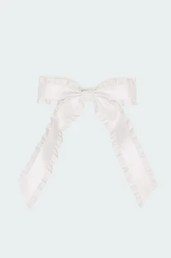 Ruffle Trim Bow Hair Clip