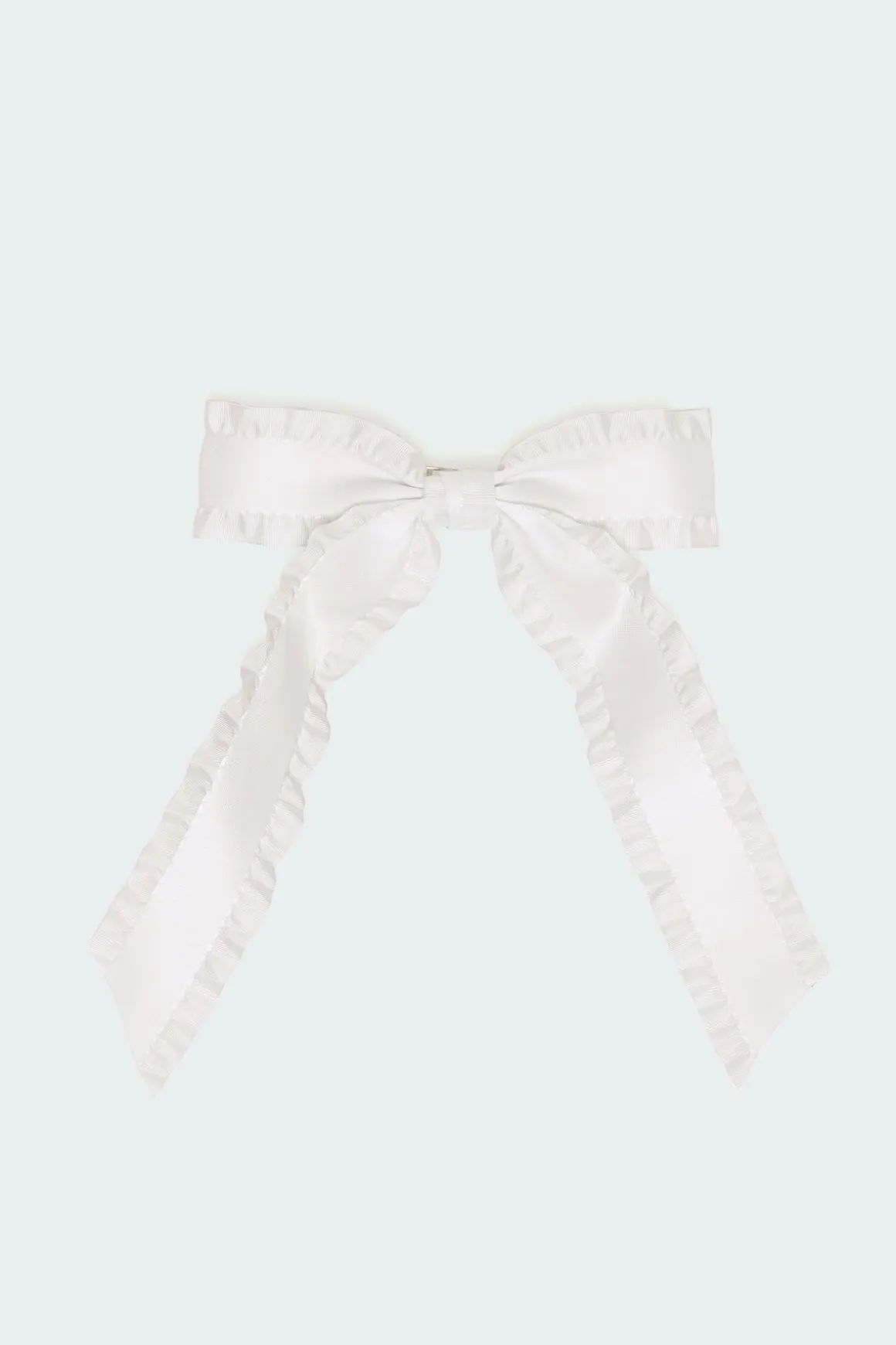 Ruffle Trim Bow Hair Clip