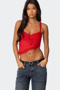 Ruffled Asymmetric Tank Top