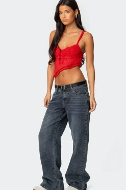 Ruffled Asymmetric Tank Top