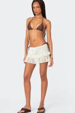 Ruffled Crochet Mini Skirt