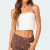 Ruffled Hem Tube Top