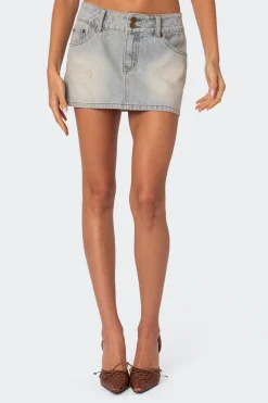 Rumble Washed Denim Mini Skirt