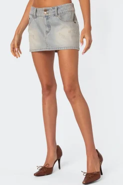 Rumble Washed Denim Mini Skirt