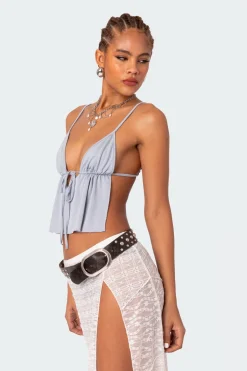 Rylee Tie Front Open Back Top
