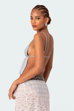 Rylee Tie Front Open Back Top