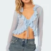 Ryleigh Ruffled Tie Front Cardigan