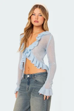 Ryleigh Ruffled Tie Front Cardigan