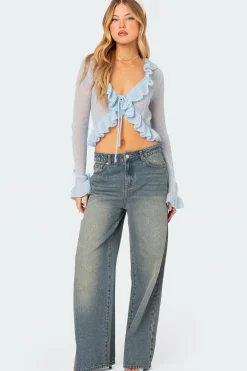 Ryleigh Ruffled Tie Front Cardigan