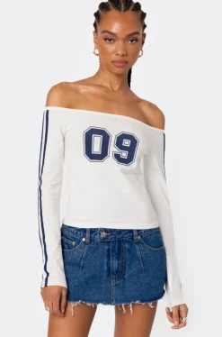 90'S Off Shoulder Long Sleeve T Shirt