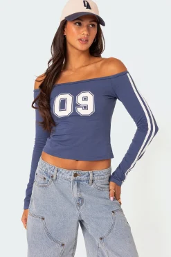 90'S Off Shoulder Long Sleeve T Shirt