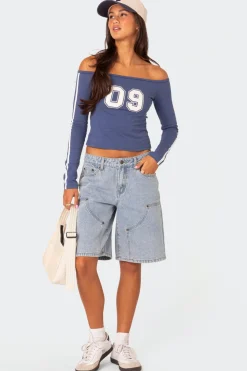 90'S Off Shoulder Long Sleeve T Shirt