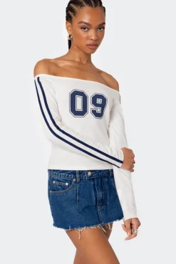 90'S Off Shoulder Long Sleeve T Shirt