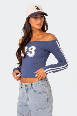 90'S Off Shoulder Long Sleeve T Shirt