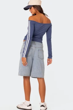 90'S Off Shoulder Long Sleeve T Shirt