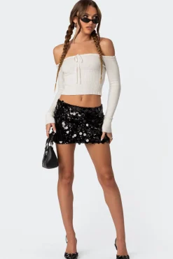 Sabina Low-Rise Sequin Mini Skirt