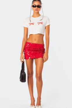 Sabina Low-Rise Sequin Mini Skirt