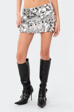 Sabina Low-Rise Sequin Mini Skirt