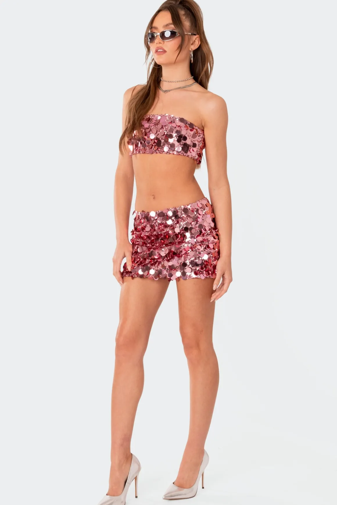 Sabina Sequin Bandeau Top