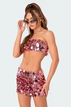 Sabina Sequin Bandeau Top