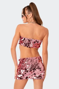 Sabina Sequin Bandeau Top