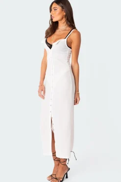 Sable Sheer Button Up Maxi Dress