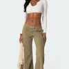 Sabri Low Rise Flared Cargo Jeans