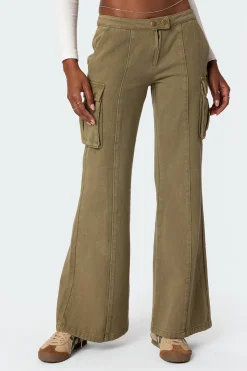 Sabri Low Rise Flared Cargo Jeans