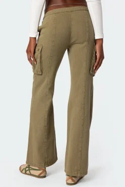 Sabri Low Rise Flared Cargo Jeans