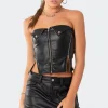 Sam Faux Leather Zip Corset